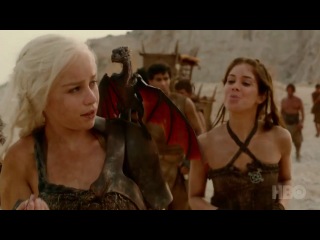 Игра престолов (Game of Thrones) - 1-я серия 2-го сезона: фрагмент Дейенерис и её дракон
